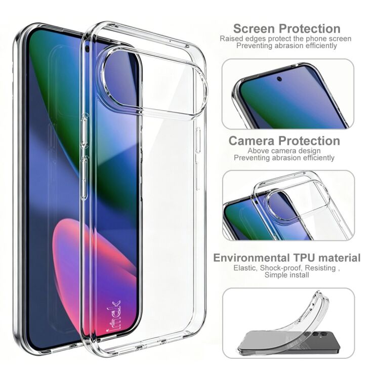 Силиконовый чехол IMAK UX-10 Series для Google Pixel 11 Pro XL - Transparent: фото 7 из 9