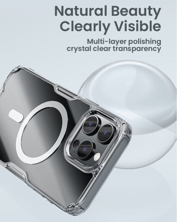 Силіконовий чохол NILLKIN Nature TPU Pro Magnetic для Apple iPhone 16 Pro - Transparent: фото 6 з 13