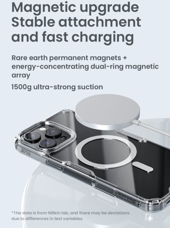 Силіконовий чохол NILLKIN Nature TPU Pro Magnetic для Apple iPhone 16 Pro - Transparent: фото 9 з 13