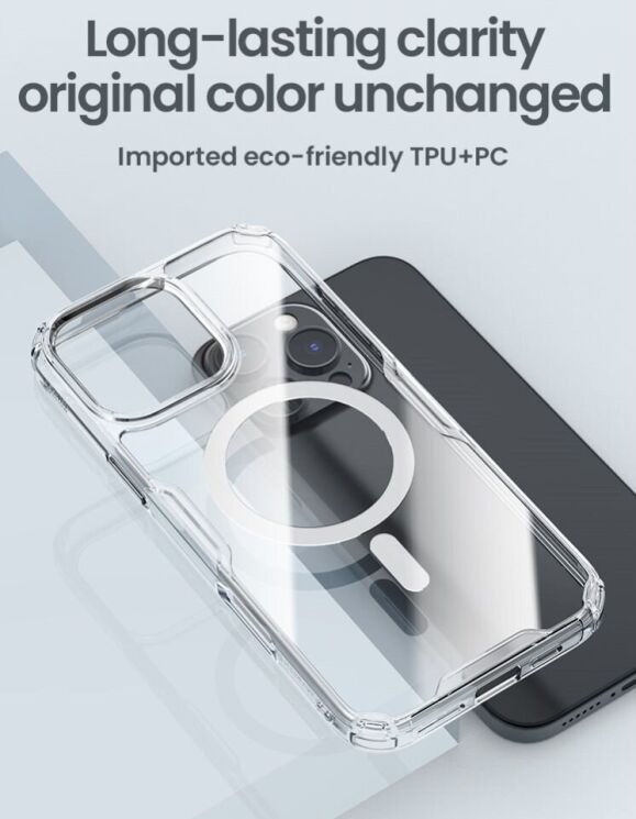 Силіконовий чохол NILLKIN Nature TPU Pro Magnetic для Apple iPhone 16 Pro - Transparent: фото 7 з 13