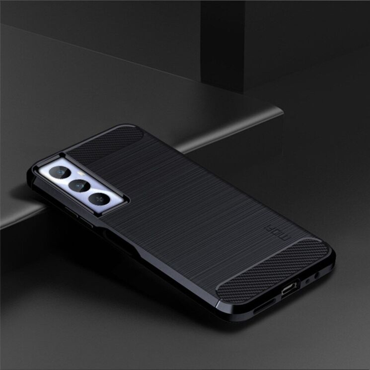 Силиконовый (TPU) чехол MOFI Carbon Fiber для Realme C65 - Blue: фото 2 из 10