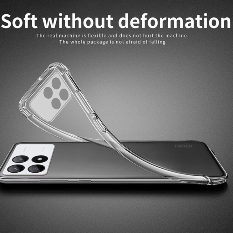 Силиконовый (TPU) чехол MOFI Thin Guard для Xiaomi Poco F6 Pro - Transparent: фото 3 из 10