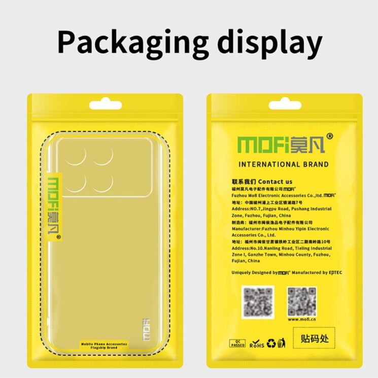 Силиконовый (TPU) чехол MOFI Thin Guard для Xiaomi Poco F6 Pro - Transparent: фото 10 из 10