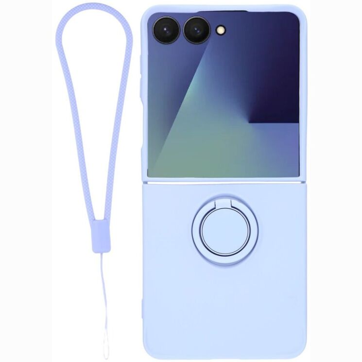 Силіконовий (TPU) чохол з кільцем Deexe Color Shell (FF) для Samsung Galaxy Flip 8 - Light Purple: фото 1 з 5