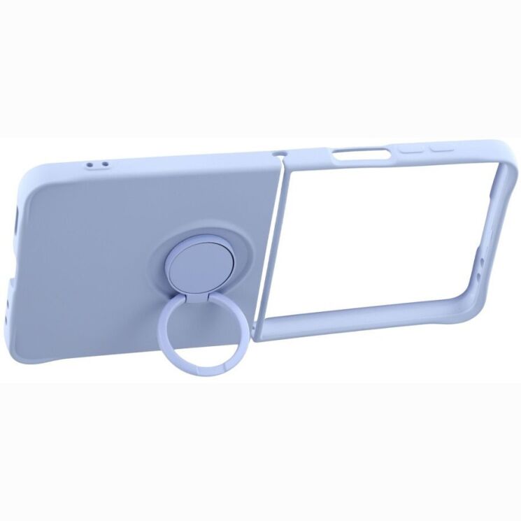Силіконовий (TPU) чохол з кільцем Deexe Color Shell (FF) для Samsung Galaxy Flip 8 - Light Purple: фото 3 з 5