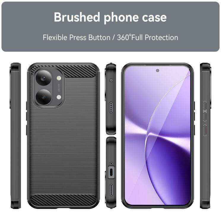 Силиконовый (TPU) чехол UniCase Carbon для Xiaomi Poco X8 Pro Max - Blue: фото 3 из 8