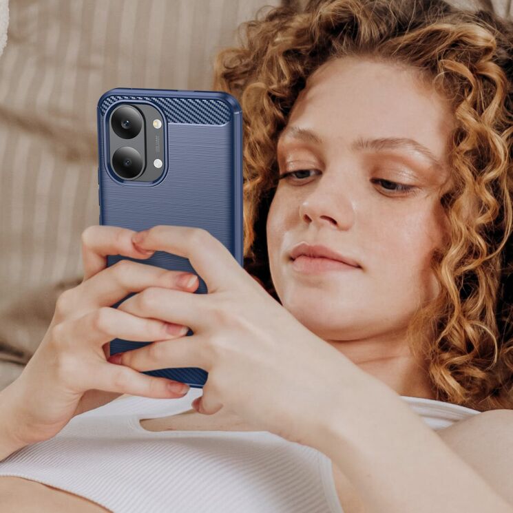 Силиконовый (TPU) чехол UniCase Carbon для Xiaomi Poco X8 Pro Max - Blue: фото 8 из 8