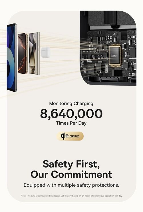 Зовнішній акумулятор Baseus Nomos Qi2 45W (10000mAh) + кабель Type-C (P10078800123-00) - Black: фото 14 з 20