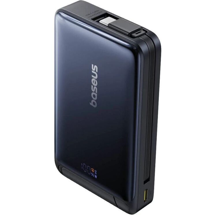 Зовнішній акумулятор Baseus Nomos Qi2 45W (10000mAh) + кабель Type-C (P10078800123-00) - Black: фото 1 з 20