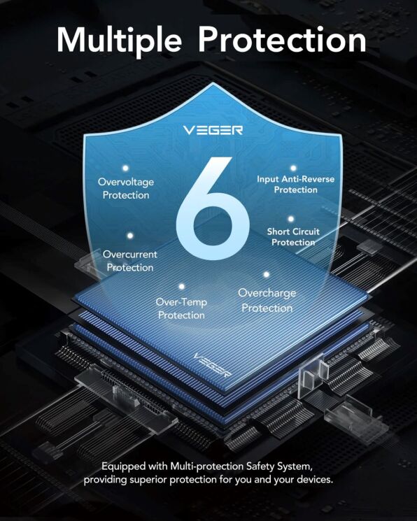 Внешний аккумулятор VEGER L10S PD20W + QC3.0 (10000mAh) - Black (995722B) Внешний аккумулятор VEGER L10S PD20W + QC3.0 (10000mAh) - Black: фото 8 из 8