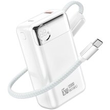 Внешний аккумулятор WiWU T132 65W (12000 mAh) + кабель Type-C - White: фото 1 из 7