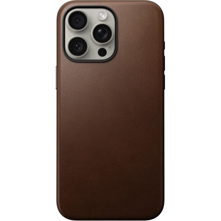 Захисний чохол Nomad Modern Leather Case для Apple iPhone 15 Pro Max - Brown: фото 1 з 14