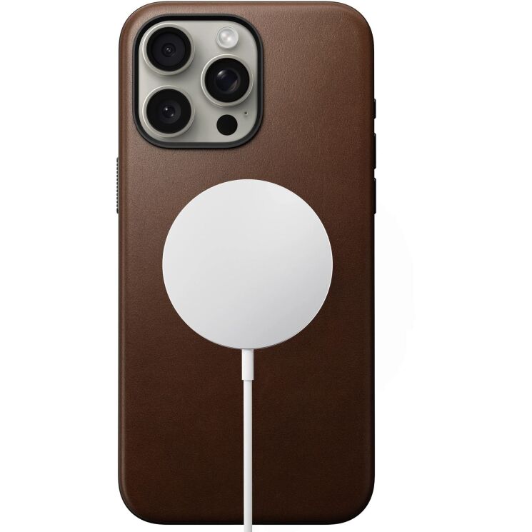 Захисний чохол Nomad Modern Leather Case для Apple iPhone 15 Pro Max - Brown: фото 3 з 14