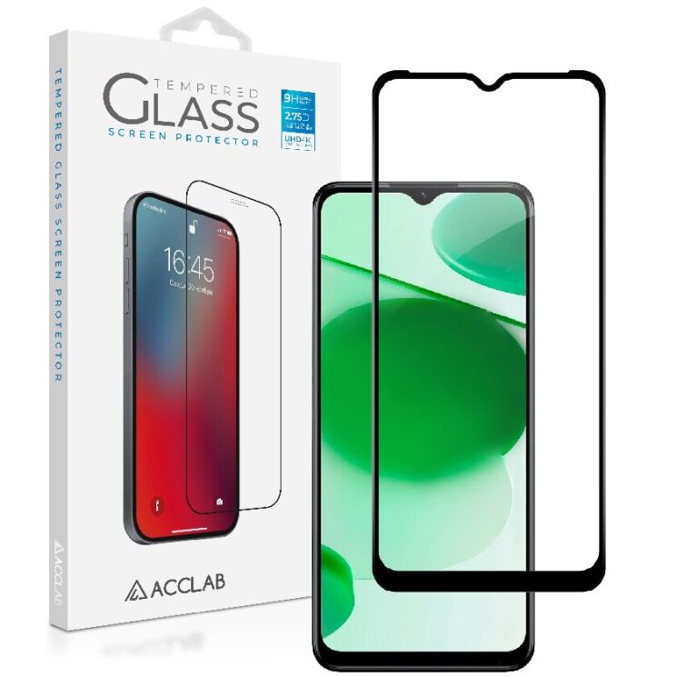 Защитное стекло ACCLAB Full Glue для Realme C35 - Black: фото 1 из 7