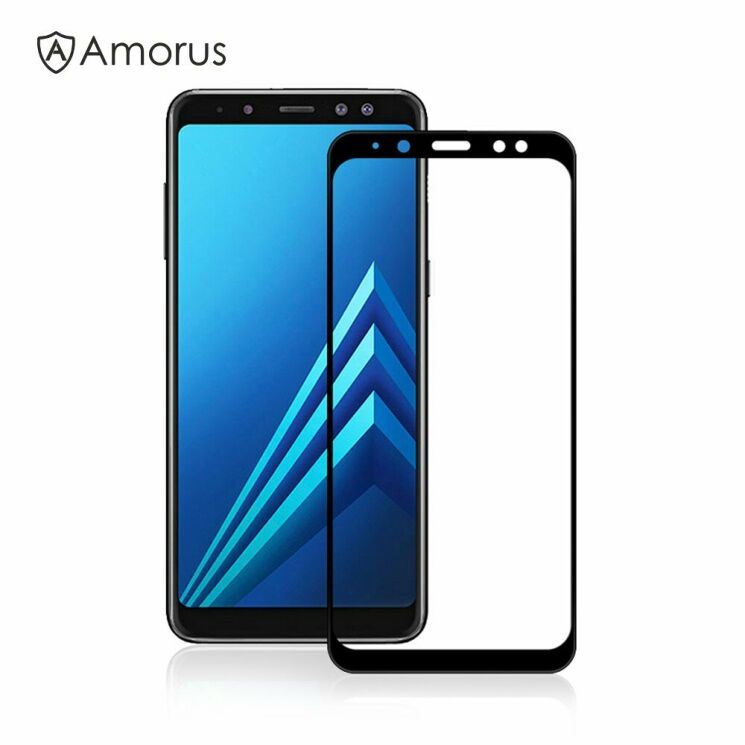 Защитное стекло AMORUS Full Glue Tempered Glass для Samsung Galaxy A8 (A530) - Black: фото 1 из 11