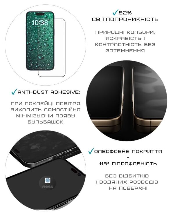 Защитное стекло Anank 3D Invisible для iPhone 17 - Black: фото 4 из 10
