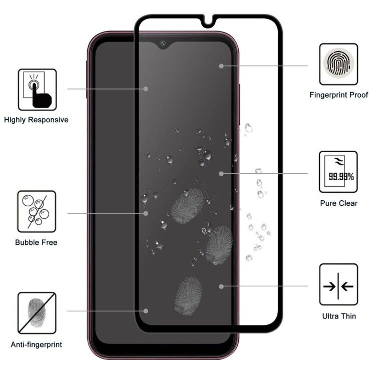 Захисне скло Deexe Full Glue Coverage для Samsung Galaxy A15 (A155) - Black: фото 2 з 4