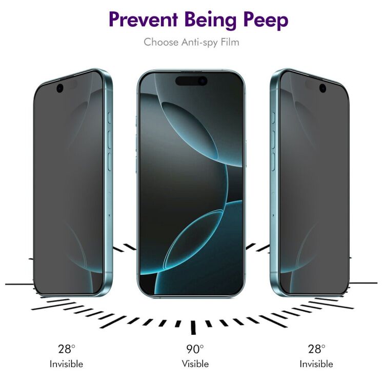 Защитное стекло HAT PRINCE Privacy для Apple iPhone 17 - Black: фото 3 из 7