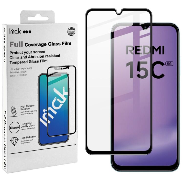Захисне скло IMAK 5D Pro+ Full Glue для Xiaomi Redmi 15C - Black: фото 2 з 9