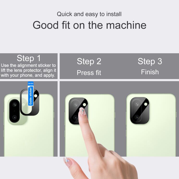 Захисне скло на камеру IMAK Black Glass Lens для OnePlus 15R / Ace 6T - Black: фото 4 з 8