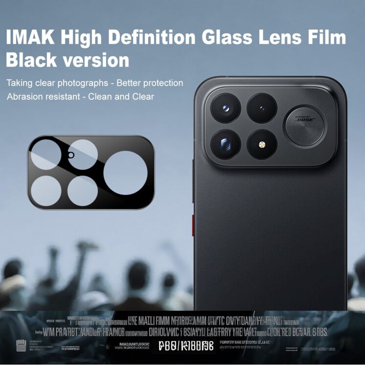 Захисне скло на камеру IMAK Black Glass Lens для Xiaomi Poco F9 Ultra - Black: фото 2 з 7