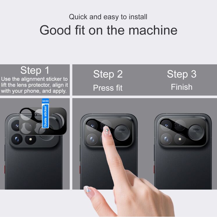 Захисне скло на камеру IMAK Black Glass Lens для Xiaomi Poco F9 Ultra - Black: фото 4 з 7
