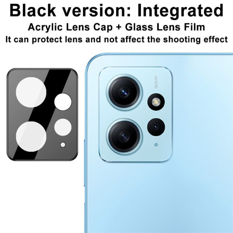 Защитное стекло на камеру IMAK Black Glass Lens для Xiaomi Redmi Note 12 - Black: фото 4 из 11