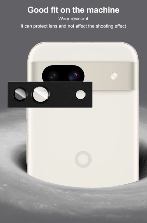Защитное стекло на камеру IMAK Metal Glass Lens для Google Pixel 8A - Black: фото 10 из 13