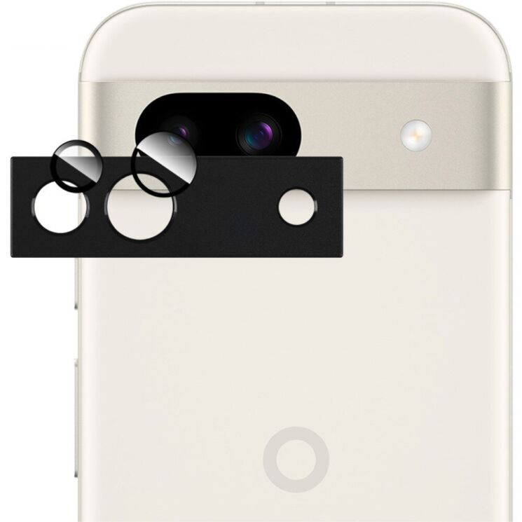 Защитное стекло на камеру IMAK Metal Glass Lens для Google Pixel 8A - Black: фото 1 из 13