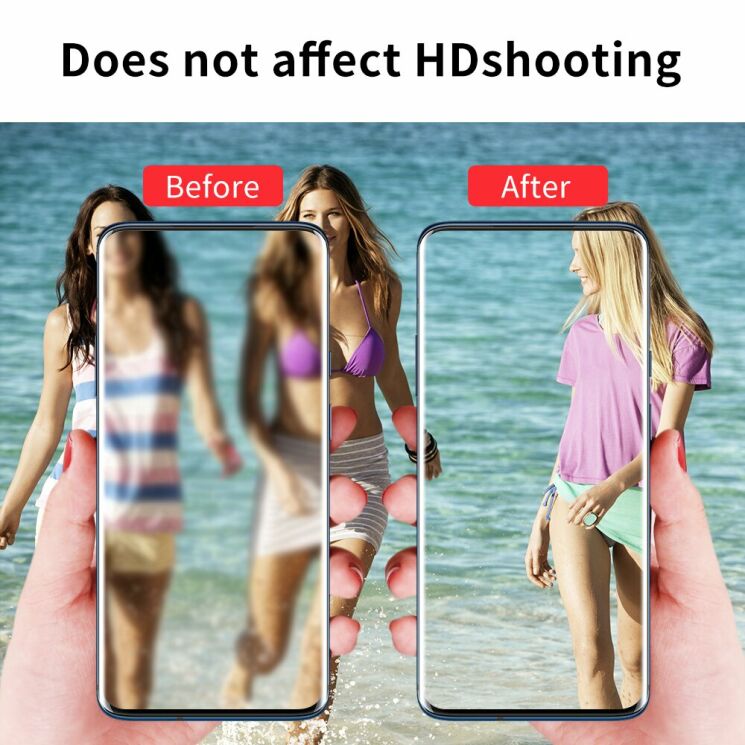 Защитное стекло на заднюю камеру Deexe Lens Protector для OnePlus 7T Pro: фото 6 из 11