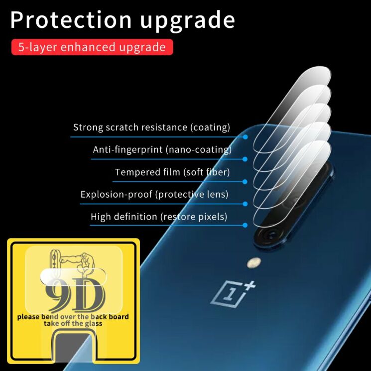 Защитное стекло на заднюю камеру Deexe Lens Protector для OnePlus 7T Pro: фото 3 из 11