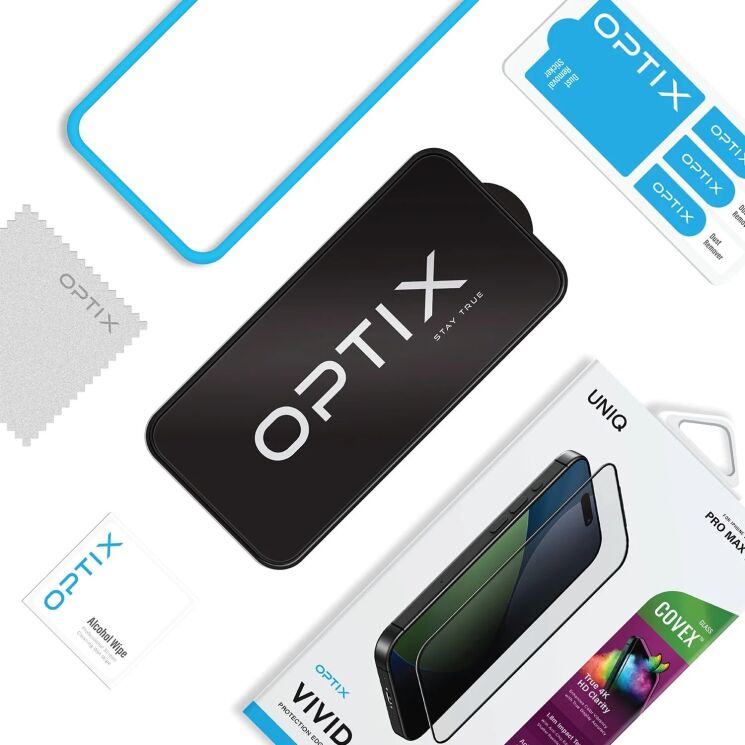 Защитное стекло UNIQ Optix Covex Vivid для iPhone 17 Pro (UNIQ-IP6.3P(2025)-VIVIDCLEAR) - Black: фото 5 из 5