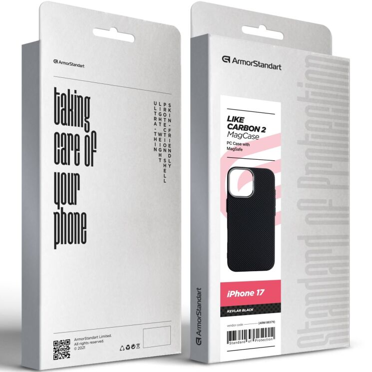 Захисний чохол ArmorStandart LikeCarbon2 MagCase для iPhone 17 - Kevlar Black: фото 7 з 8