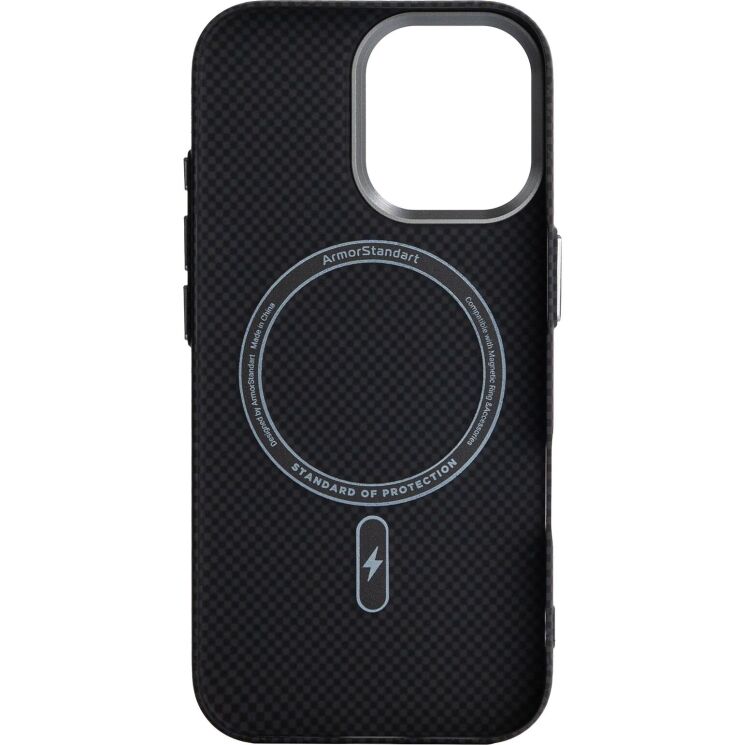 Захисний чохол ArmorStandart LikeCarbon2 MagCase для iPhone 17 - Kevlar Black: фото 2 з 8