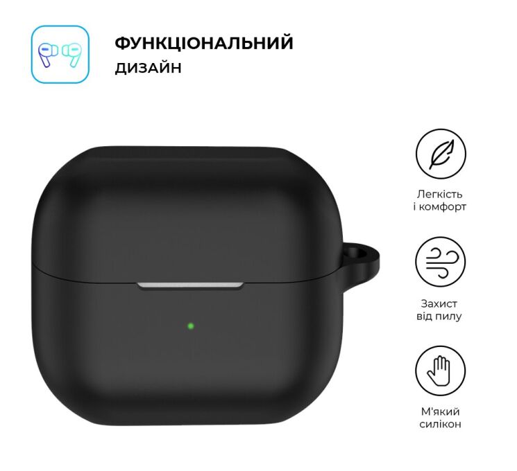 Захисний чохол ArmorStandart Silicone Case для Samsung Galaxy Buds 3 / Buds 3 Pro - Black: фото 2 з 2