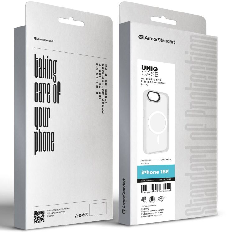 Захисний чохол ArmorStandart Uniq MagSafe для Apple iPhone 16e - Matte Clear: фото 3 з 3