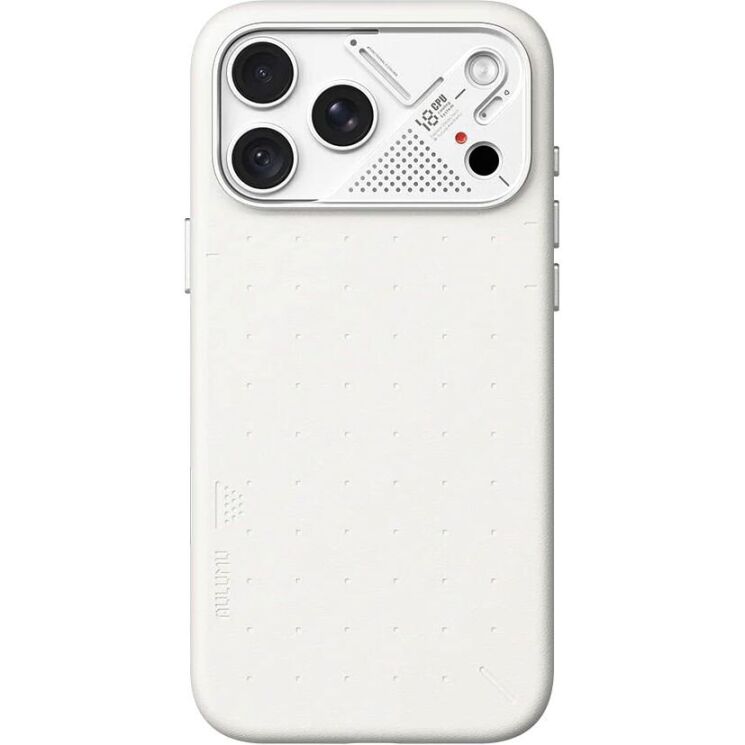 Защитный чехол AULUMU Particle Vegan Leather Case для iPhone 18 Pro Max / 17 Pro Max - White: фото 1 из 10