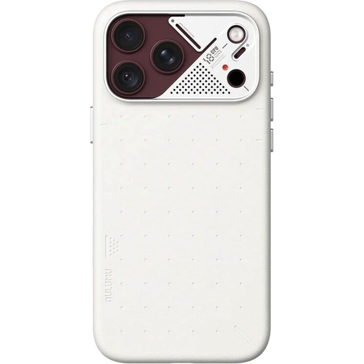 Защитный чехол AULUMU Particle Vegan Leather Case для iPhone 18 Pro Max / 17 Pro Max - White: фото 3 из 10