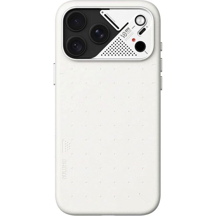 Защитный чехол AULUMU Particle Vegan Leather Case для iPhone 18 Pro Max / 17 Pro Max - White: фото 4 из 10