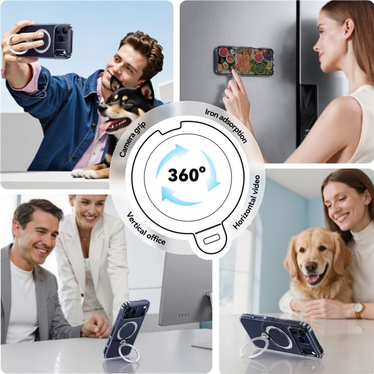 Захисний чохол CASEKOO Crystal Clear Magic Stand для iPhone 18 Pro / 17 Pro - Transparent: фото 12 з 12