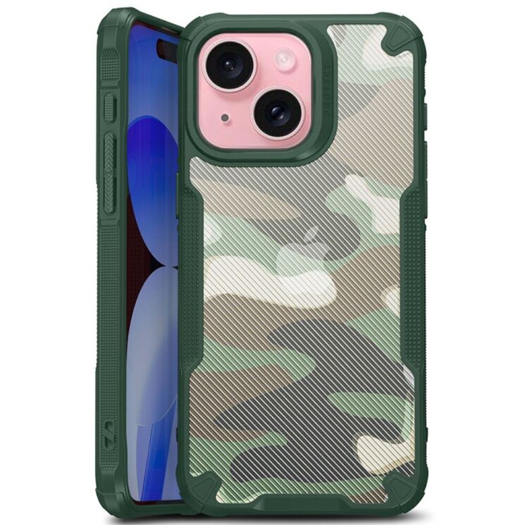 Защитный чехол Deexe Camo Case для Apple iPhone 15 - Green: фото 1 из 8