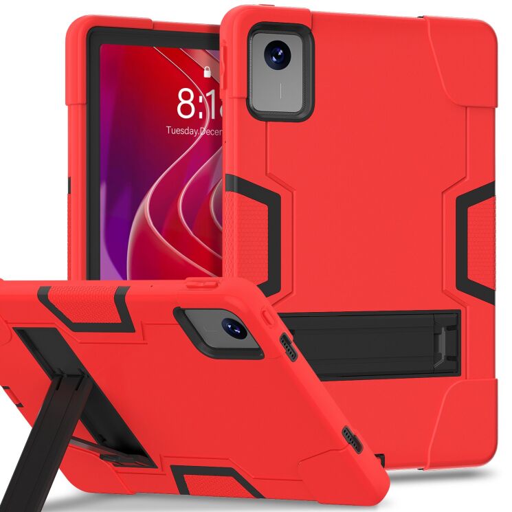Защитный чехол Deexe Color Kickstand для Lenovo Tab M11 (TB330) / Xiaoxin Pad 2024 - Red / Black: фото 1 из 6