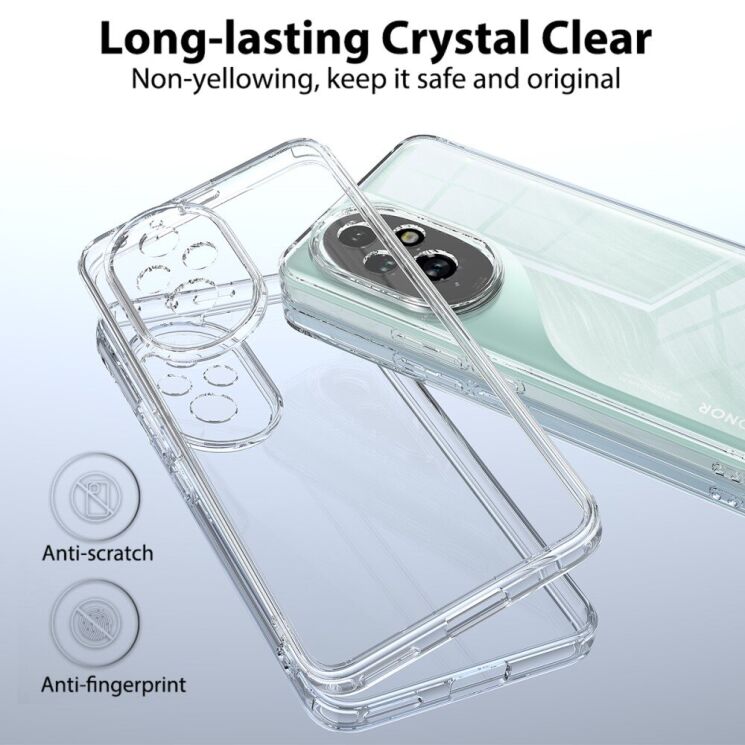 Захисний чохол Deexe Crystal Hybrid для Honor 200 - Transparent: фото 4 з 7