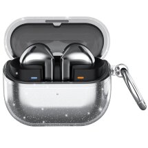 Защитный чехол Deexe Crystal Shield для Samsung Galaxy Buds 3 / Buds 3 Pro / Buds 3 FE - Glitter / Transparent: фото 1 из 7