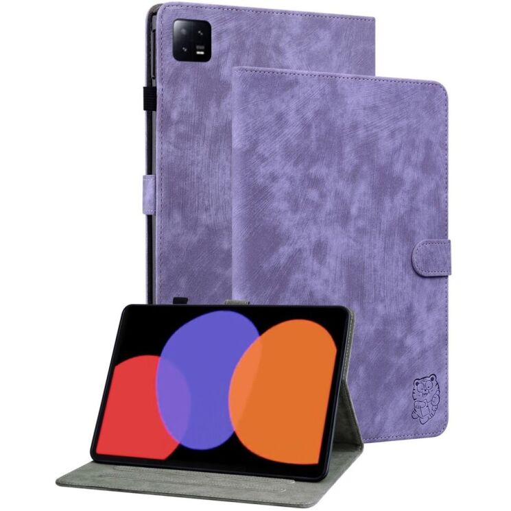 Захисний чохол Deexe Cute Tiger для Xiaomi Pad 6 / 6 Pro - Purple: фото 1 з 7