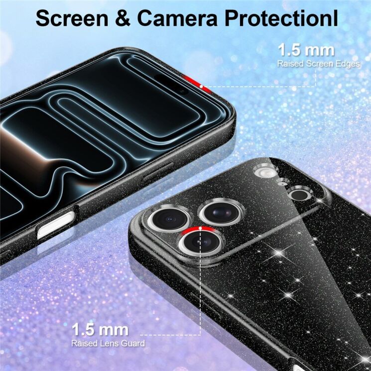 Захисний чохол Deexe Glitter Case with MagSafe для iPhone 18 Pro / 17 Pro - Black (423658B) Захисний чохол Deexe Glitter Case with MagSafe для iPhone 18 Pro / 17 Pro - Black: фото 3 з 7