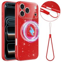 Захисний чохол Deexe Glitter Case with MagSafe для iPhone 18 Pro Max / 17 Pro Max - Red: фото 1 з 7