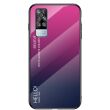 Защитный чехол Deexe Gradient Color для VIVO Y31 / Y53s - Rose / Blue (272503I)