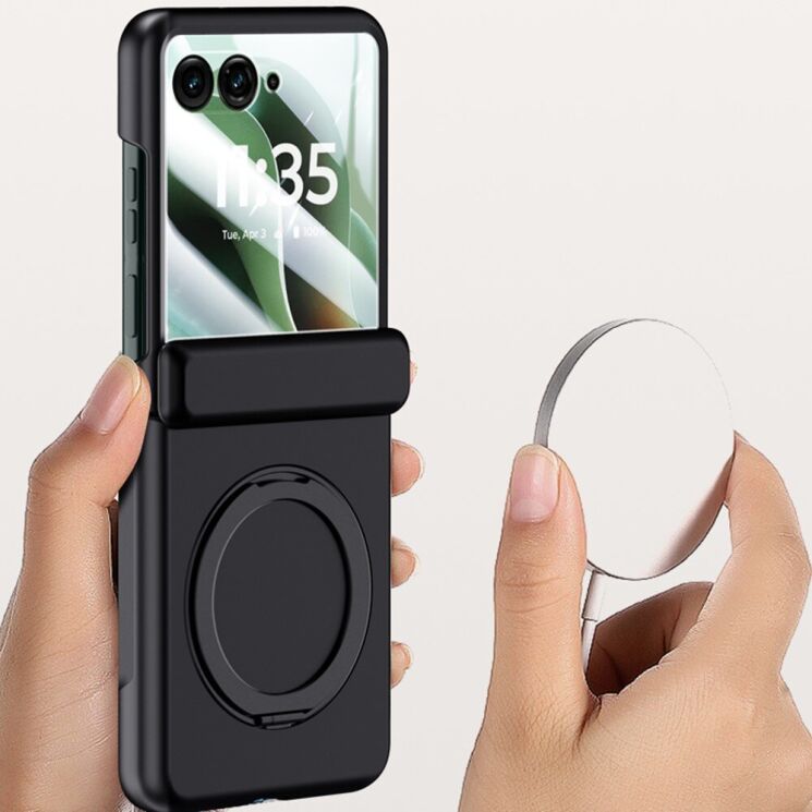Защитный чехол Deexe Hinge Ring для Motorola Razr 60 Ultra - Red: фото 5 из 11