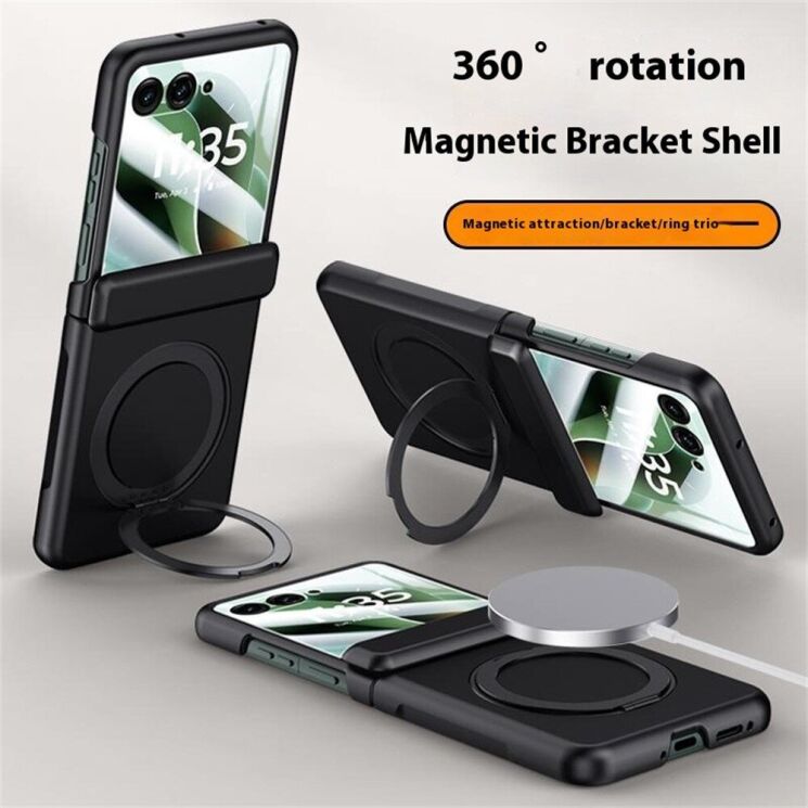 Защитный чехол Deexe Hinge Ring для Motorola Razr 60 Ultra - Red: фото 9 из 11